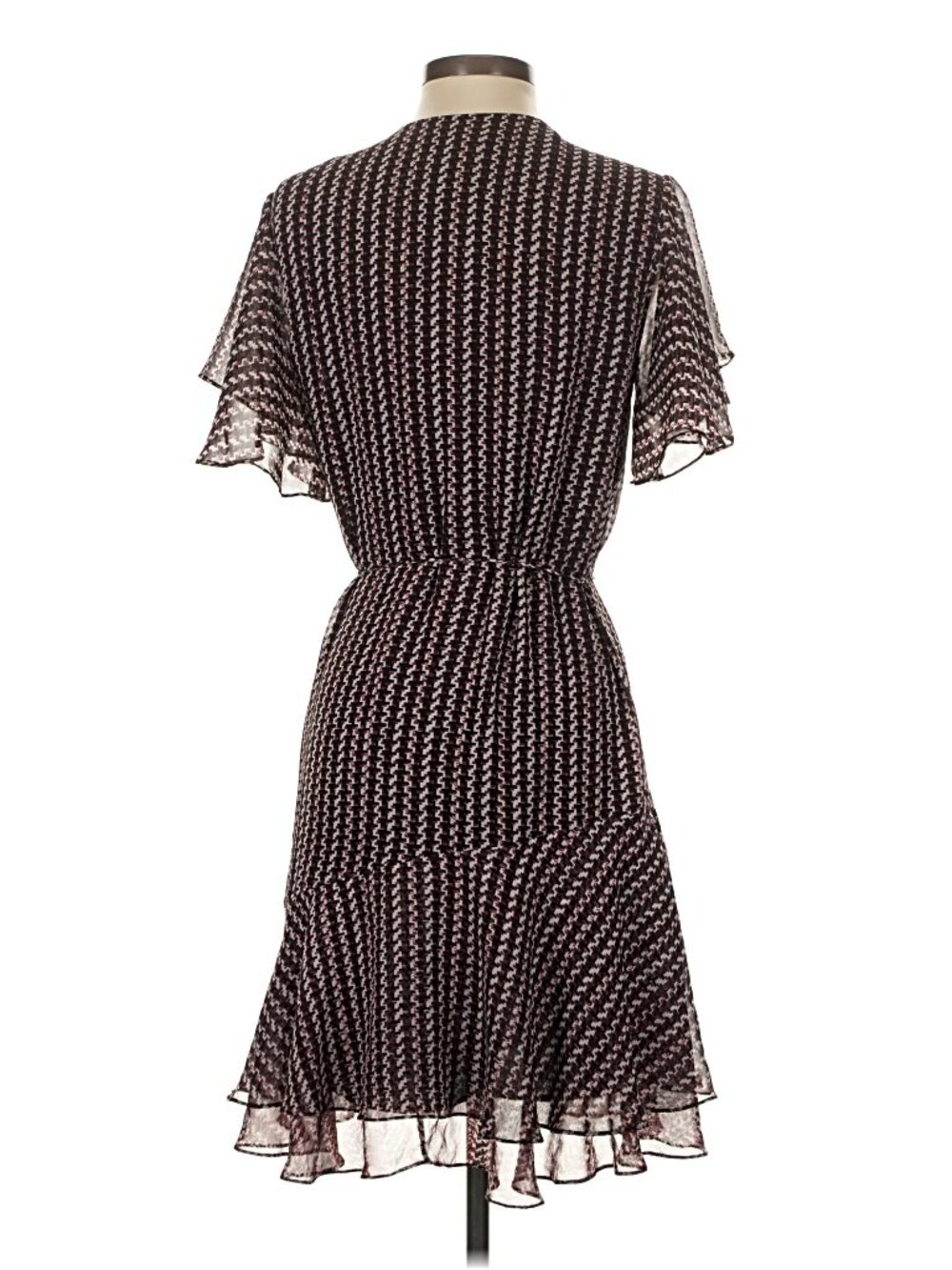 Reiss Anna “New Generation” Flounce Sleeve Dress Berry Print Size 4 - Picture 4 of 7